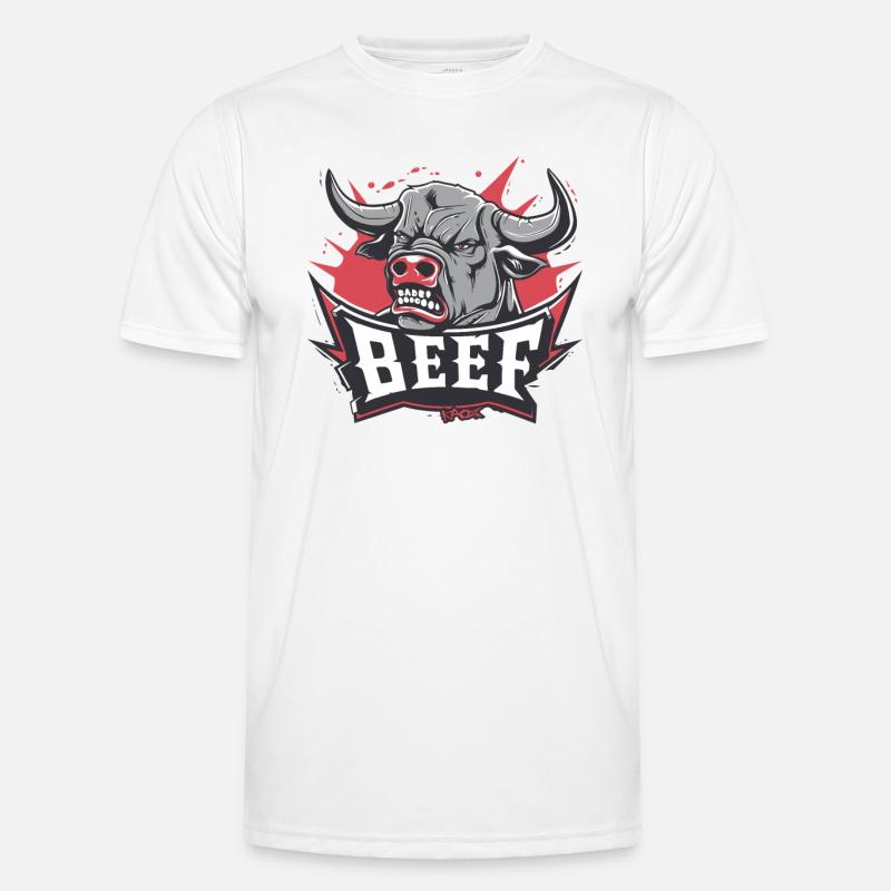 Wütende Kuh oder Stier: Streit - Männer Funktions-T-Shirt - Weiß