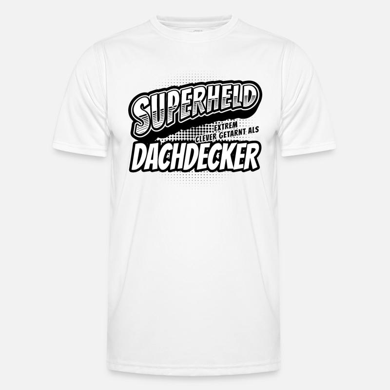 Superheld, clever getarnt als Dachdecker Männer Funktions-T-Shirt
