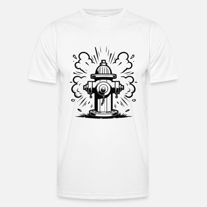 Retro Hydrant – Klassischer Hydranten Design - Männer Funktions-T-Shirt - Weiß