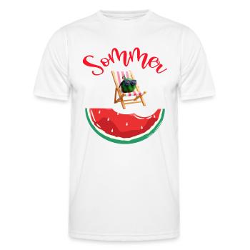 Sonne Sommer Strand Meer Wassermelone - Männer Funktions-T-Shirt - Weiß - Vorne - AI Model Male 178 dark (178cm)