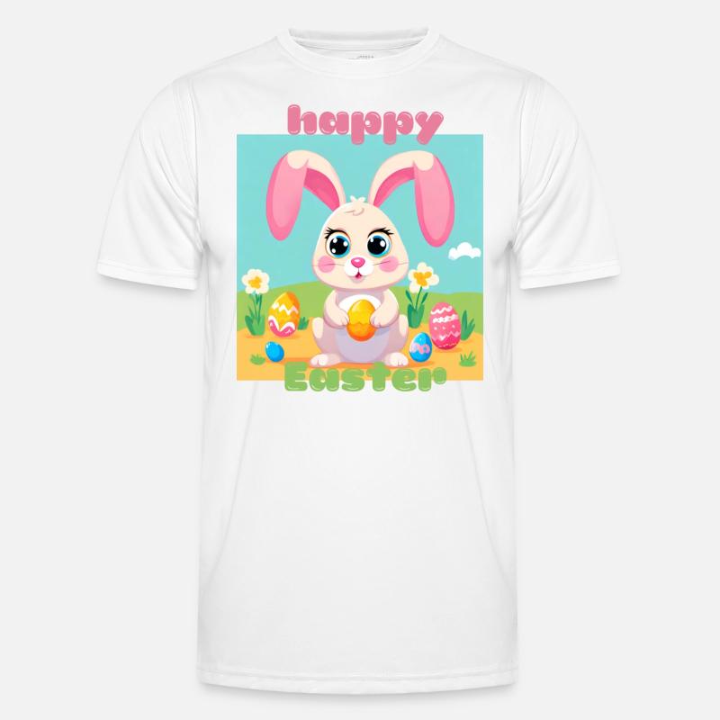 Cute Easter Bunny - Happy Easter with Eggs Kawaii Men's Functional T-Shirt
