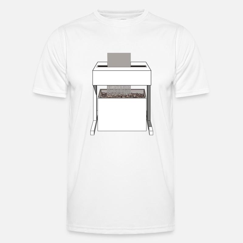 Shredder paper device office idea gift work Men's Functional T-Shirt