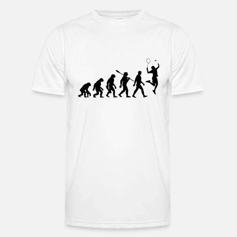 Evolution - Badminton - Sport - Männer Funktions-T-Shirt - Weiß