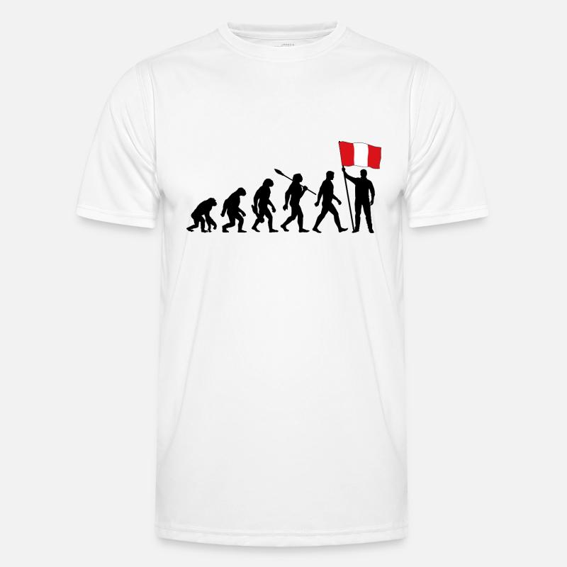 Peru - Evolution - Flagge - Nation - Männer Funktions-T-Shirt - Weiß