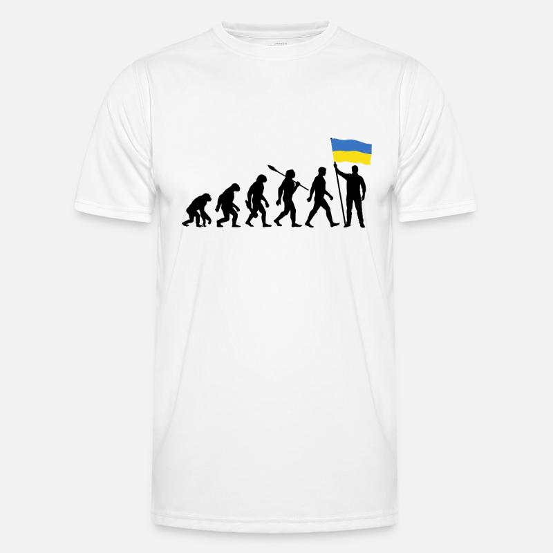 Ukraine - Evolution - Flagge - Nation - Männer Funktions-T-Shirt - Weiß