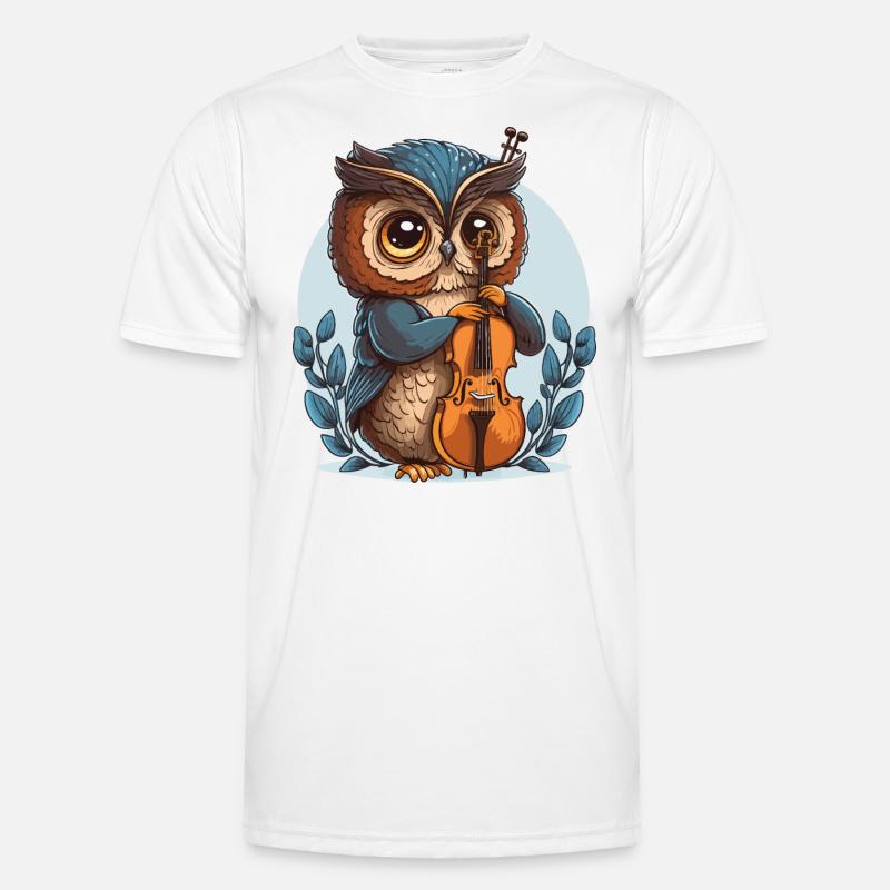 Klassische Eule - Männer Funktions-T-Shirt - Weiß