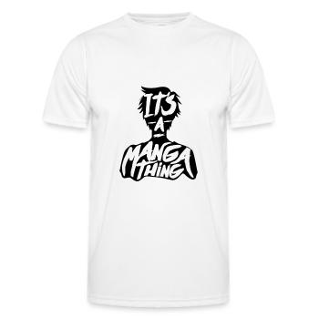 Manga - T-shirt sport Homme - blanc - Devant - AI Model Male 178 dark (178cm)