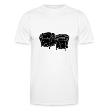 Bongos Trommeln - Männer Funktions-T-Shirt - Weiß - Vorne - AI Model Male 178 dark (178cm)