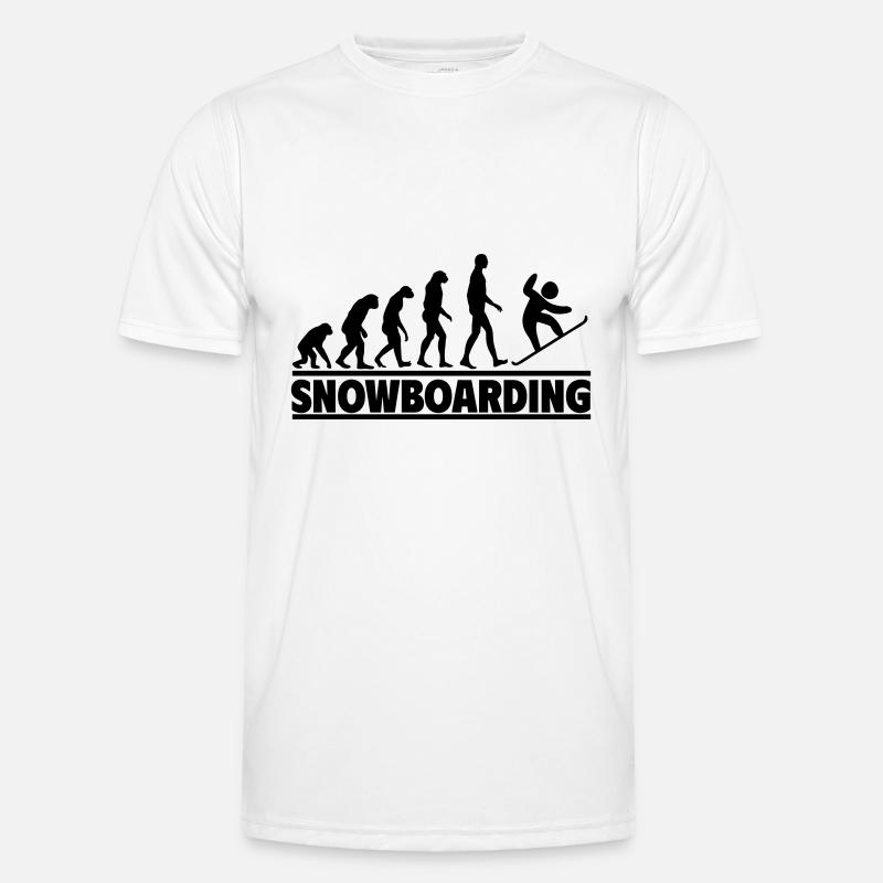 Snowboarding Evolution: Humans conquer - Men's Functional T-Shirt - white