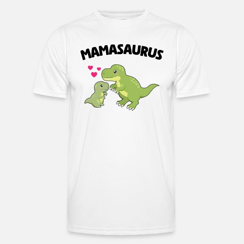 Mamasaurus - Süßes Dinosaurierdesign - Männer Funktions-T-Shirt - Weiß