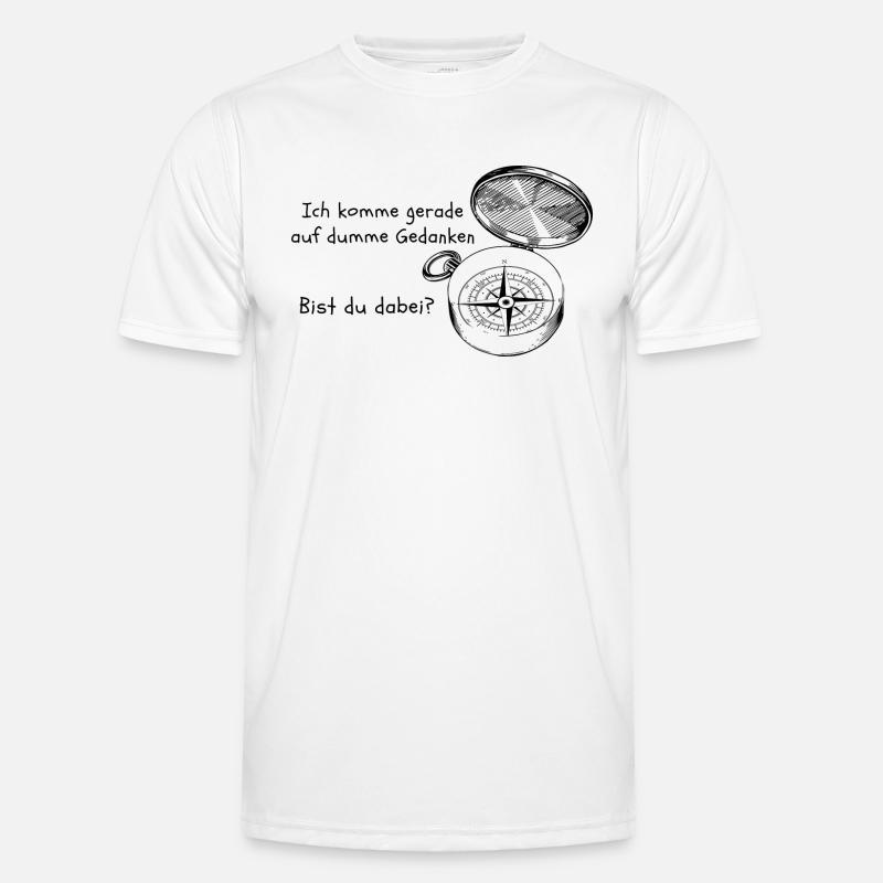 Kompass mit einem witzigen Text - Männer Funktions-T-Shirt - Weiß