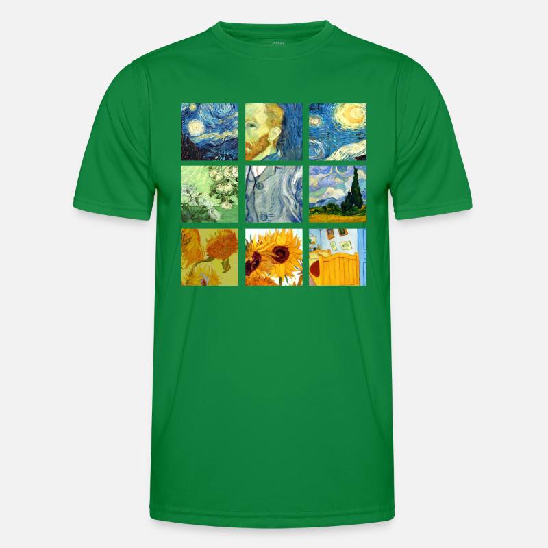 Van Art Gogh Grafik Männer Funktions-T-Shirt