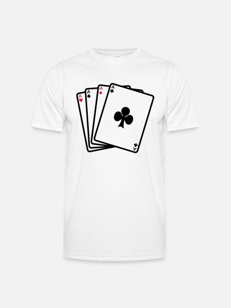 Poker - Karten - Männer Funktions-T-Shirt - Weiß