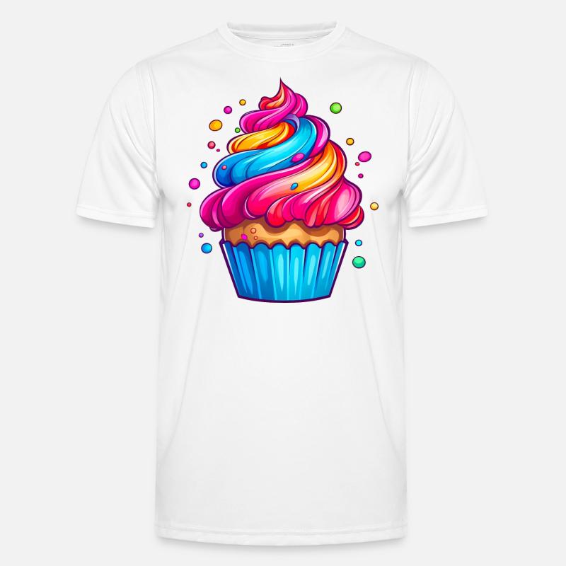 fluffy rainbow cupcake Men's Functional T-Shirt