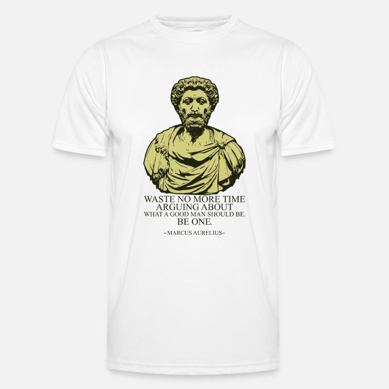 Marcus Aurelius - Männer Funktions-T-Shirt - Weiß