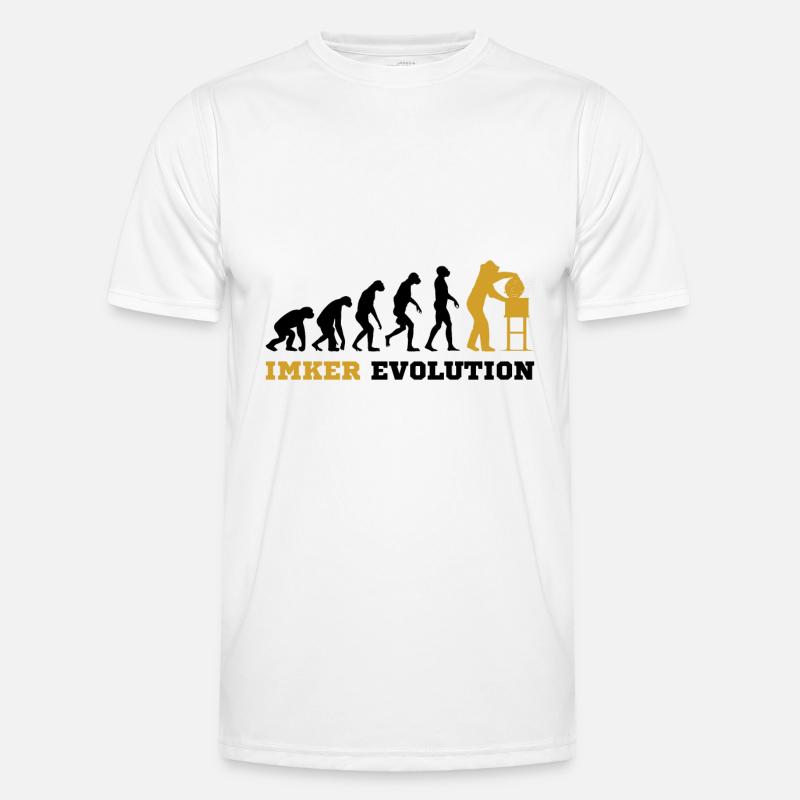 Imker Evolution - Männer Funktions-T-Shirt - Weiß