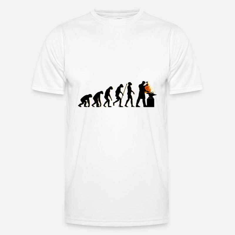 Hufschmied Evolution - Männer Funktions-T-Shirt - Weiß