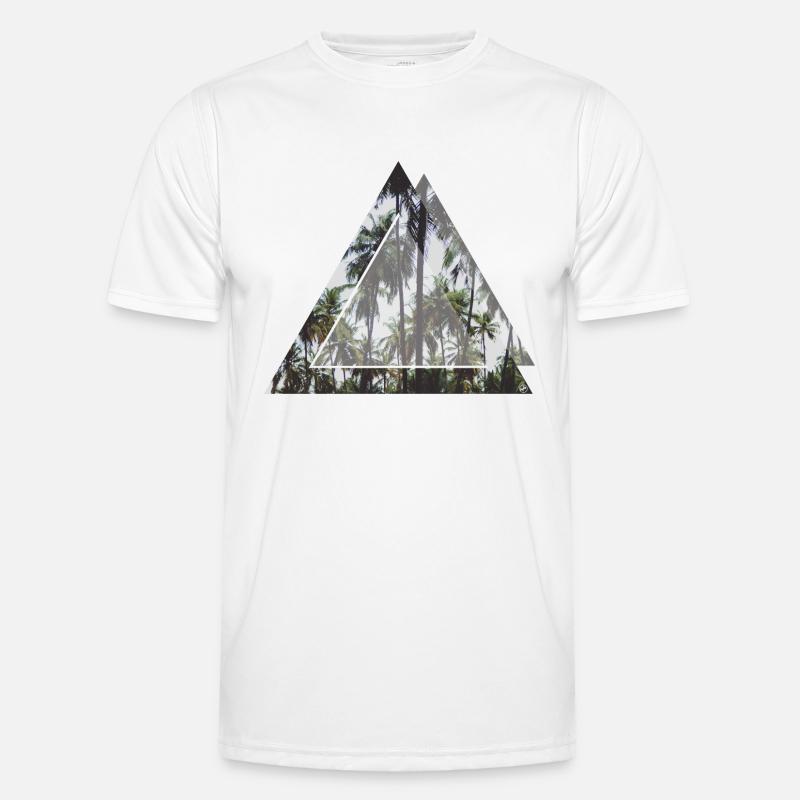 Triangular palm trees - Men's Functional T-Shirt - white