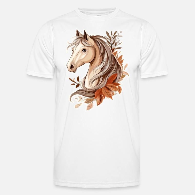 Pferd Herbst - Männer Funktions-T-Shirt - Weiß
