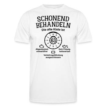 63. Geburtstag Schonend Behandeln Alte Kiste 63 - Männer Funktions-T-Shirt - Weiß - Vorne - AI Model Male 178 dark (178cm)