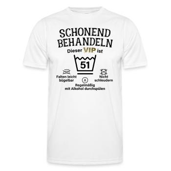 51. Geburtstag Schonend Behandeln 51 VIP ist 51 - Männer Funktions-T-Shirt - Weiß - Vorne - AI Model Male 178 dark (178cm)
