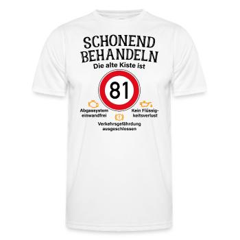 81. Geburtstag Schonend Behandeln 81 Alte Kiste 81 - Männer Funktions-T-Shirt - Weiß - Vorne - AI Model Male 178 dark (178cm)