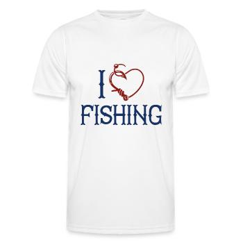 I Love Fishing - Men's Functional T-Shirt - white - Front - AI Model Male 178 dark (178cm)