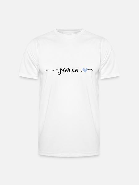 Simon Navn Kalligrafi Skrifttype - Funktionsshirt til herrer - hvid