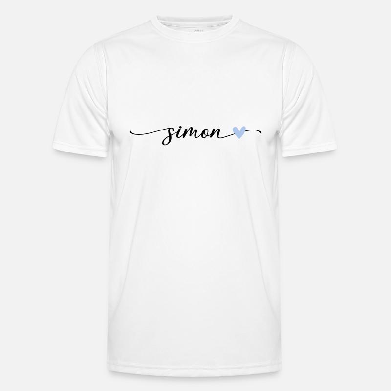Simon Name Calligraphy Font - Men's Functional T-Shirt - white