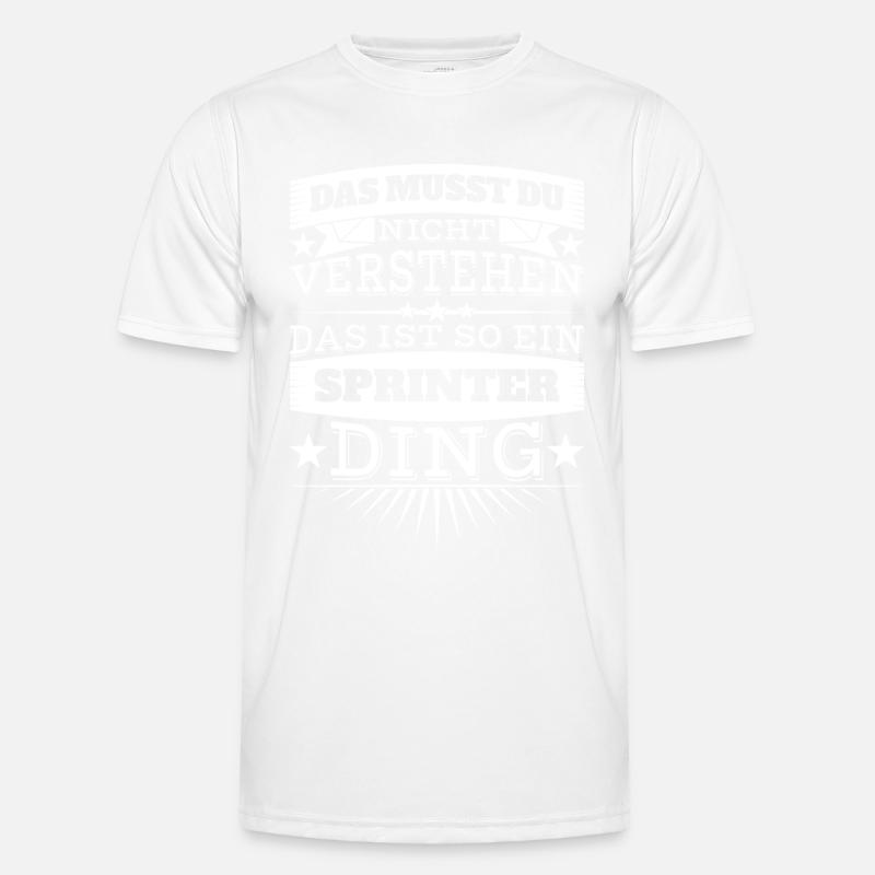 Sprinter Ding - Männer Funktions-T-Shirt - Weiß