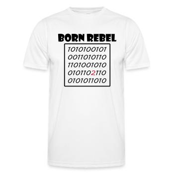 born rebel - Men's Functional T-Shirt - white - Front - AI Model Male 178 dark (178cm)