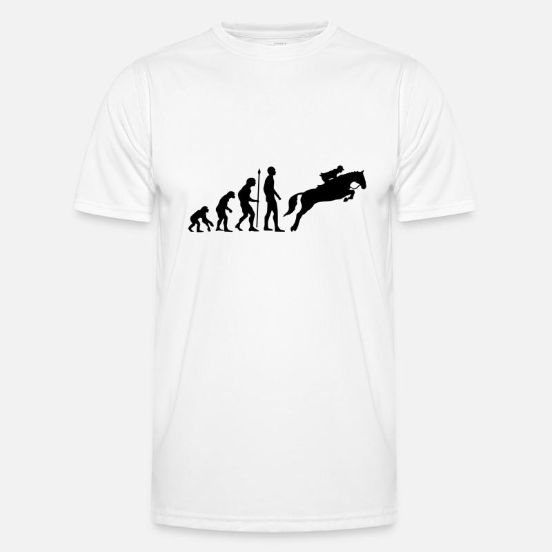 Reiterin Evolution Springreiten Pferde - Männer Funktions-T-Shirt - Weiß