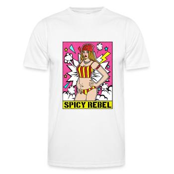 Erotic POP-ART SEXY COMIC GIRL SPICY REBEL - Men's Functional T-Shirt - white - Front - AI Model Male 178 dark (178cm)