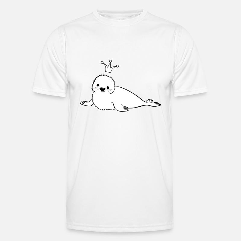 Robbe Design mit Krone Männer Funktions-T-Shirt