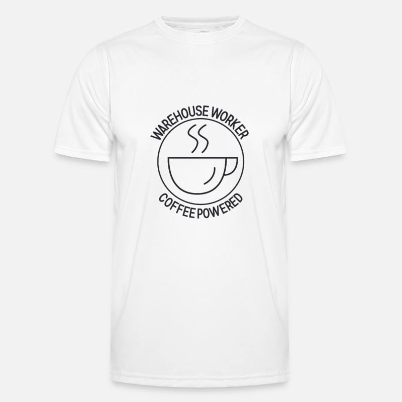 Warehouse Worker Coffee Powered Männer Funktions-T-Shirt