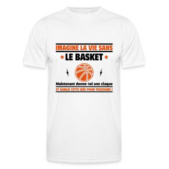 Imagine la vie sans le basket - T-shirt sport Homme - blanc - Devant - AI Model Male 178 dark (178cm)