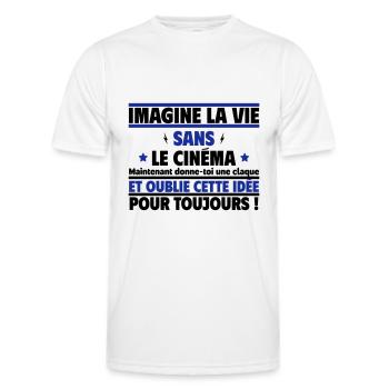imagine la vie sans le cinéma - T-shirt sport Homme - blanc - Devant - AI Model Male 178 dark (178cm)