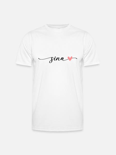 Sina Navn Kalligrafi Skrifttype - Funktionsshirt til herrer - hvid
