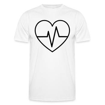 heartbeat - Men's Functional T-Shirt - white - Front - AI Model Male 178 dark (178cm)