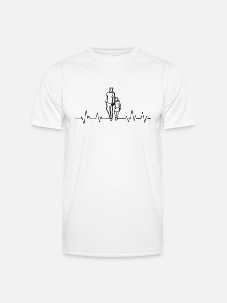 Vater Tochter Herzschlag - Männer Funktions-T-Shirt - Weiß