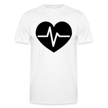heartbeat - Men's Functional T-Shirt - white - Front - AI Model Male 178 dark (178cm)
