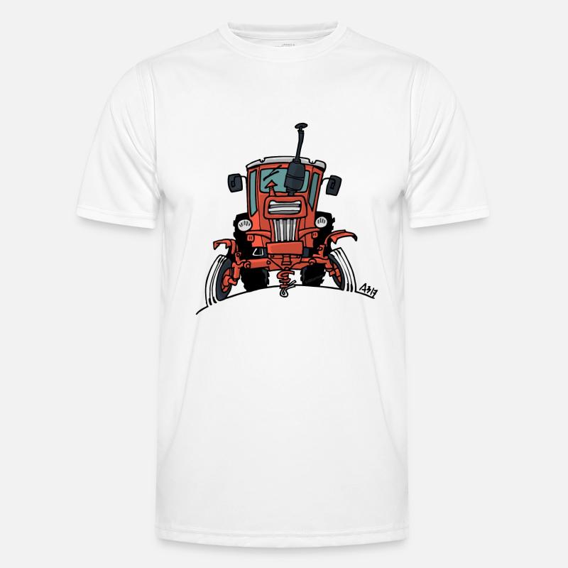 512 Alter roter Traktor Männer Funktions-T-Shirt