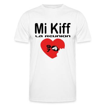 Mi Kiff la reunion - T-shirt sport Homme - blanc - Devant - AI Model Male 178 dark (178cm)