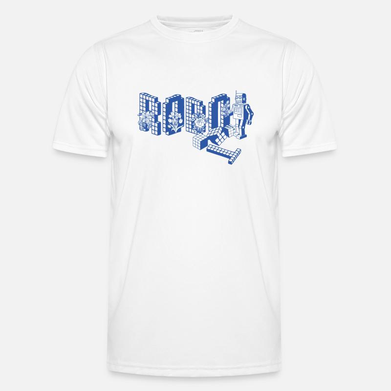 Kleiner Roboter mit Blumen Robot Männer Funktions-T-Shirt