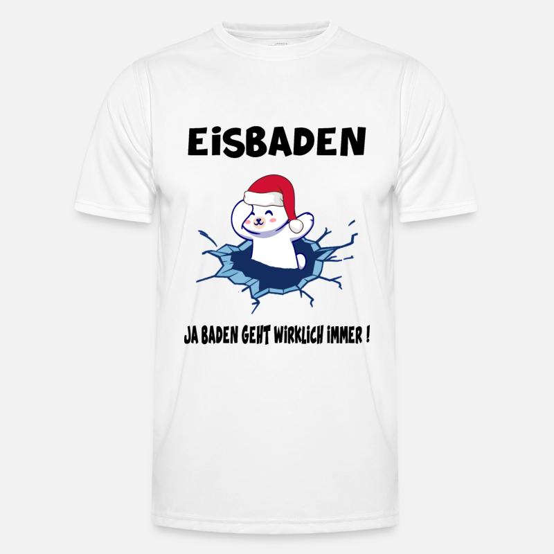 Eisbader-Eisbär Eisbad Winterschwimmer Winterbad Männer Funktions-T-Shirt