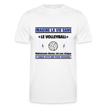 Stell dir ein Leben ohne Volleyball, Volleyball vor - Männer Funktions-T-Shirt - Weiß - Vorne - AI Model Male 178 dark (178cm)
