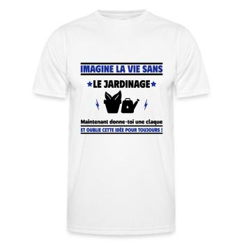 Imagine la vie sans jardinage : cadeau drôle - T-shirt sport Homme - blanc - Devant - AI Model Male 178 dark (178cm)
