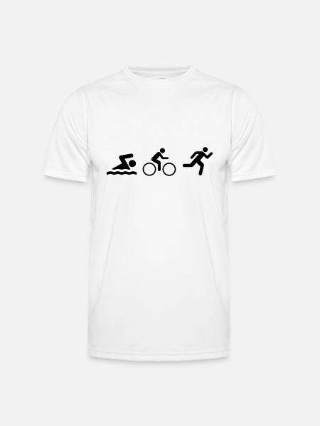 Triatlon_v9 - Männer Funktions-T-Shirt - Weiß
