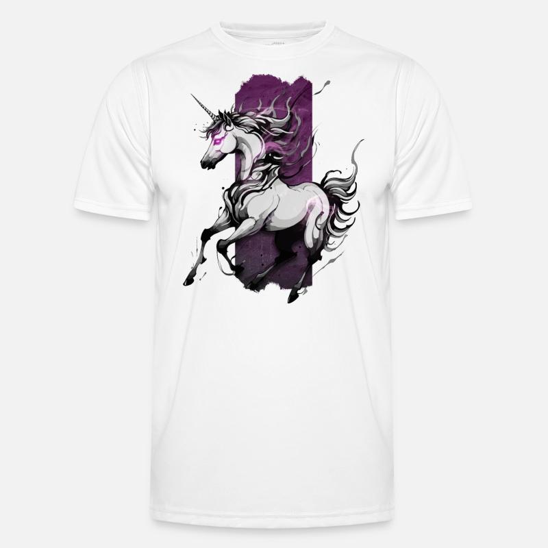 Ätherischer Galopp: Laufendes Einhorn Männer Funktions-T-Shirt