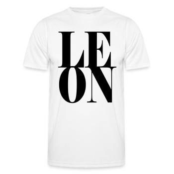 Leon Name Vorname Moderne Schrift Wort Art - Männer Funktions-T-Shirt - Weiß - Vorne - AI Model Male 178 dark (178cm)